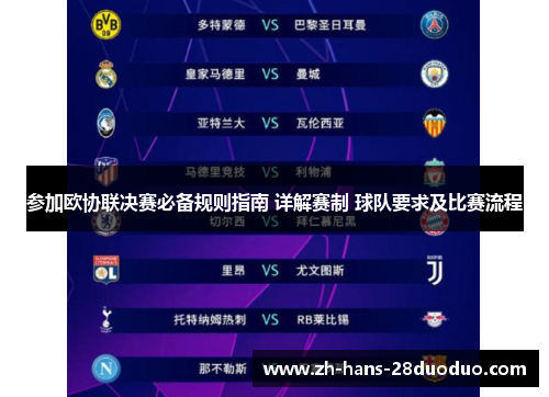 参加欧协联决赛必备规则指南 详解赛制 球队要求及比赛流程