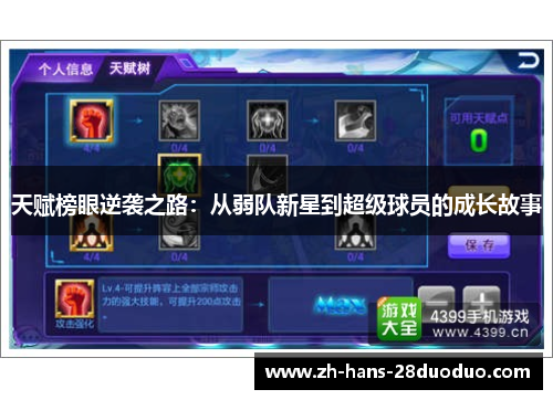 天赋榜眼逆袭之路：从弱队新星到超级球员的成长故事